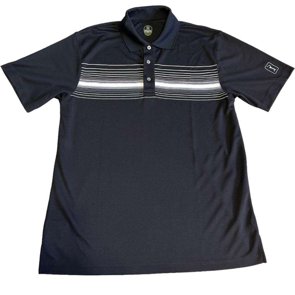 Pro Series Black Striped Golf Polo, Size M